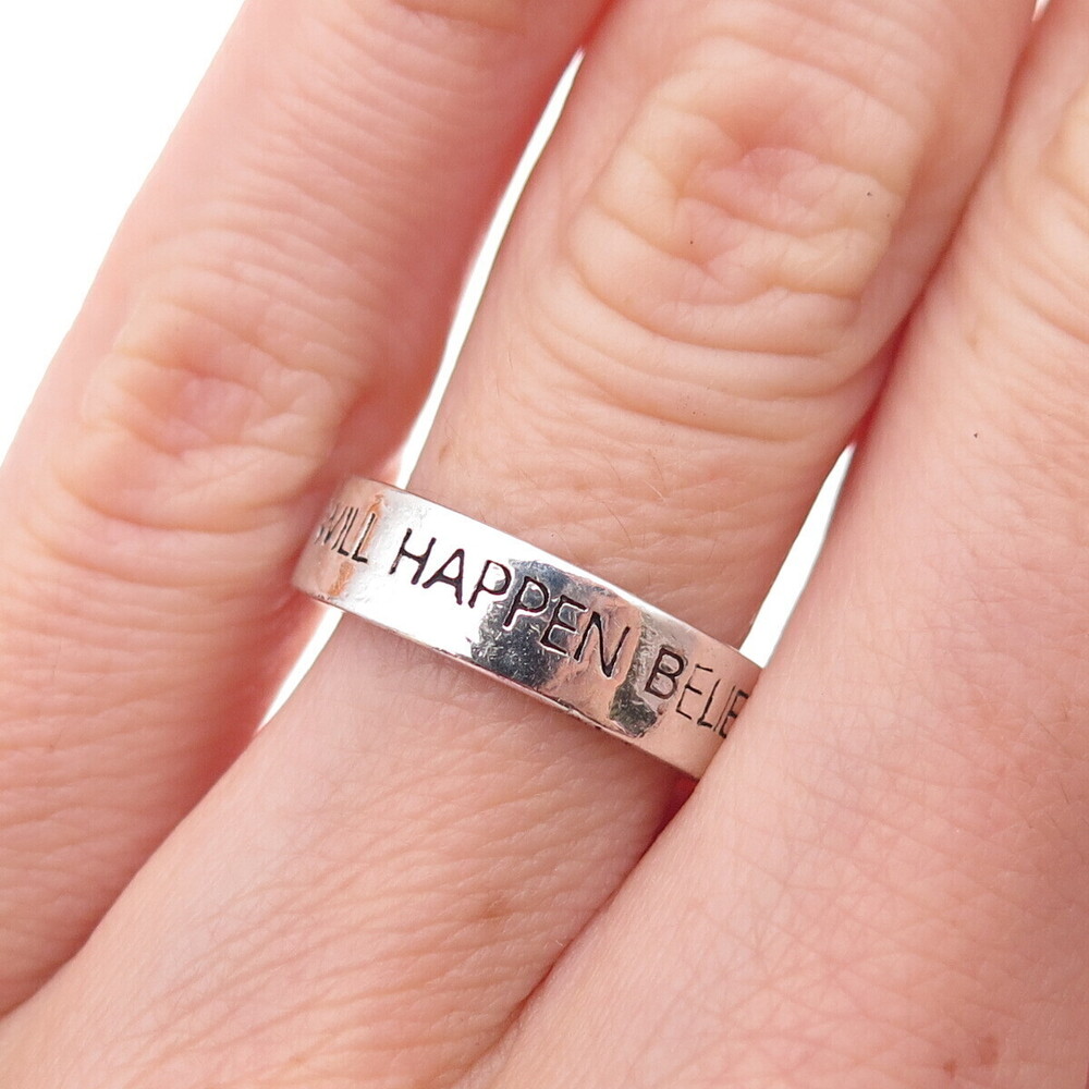 C. Winston Sterling Vintage Believe in Yourself & Magic Will Happen Ring Size 6